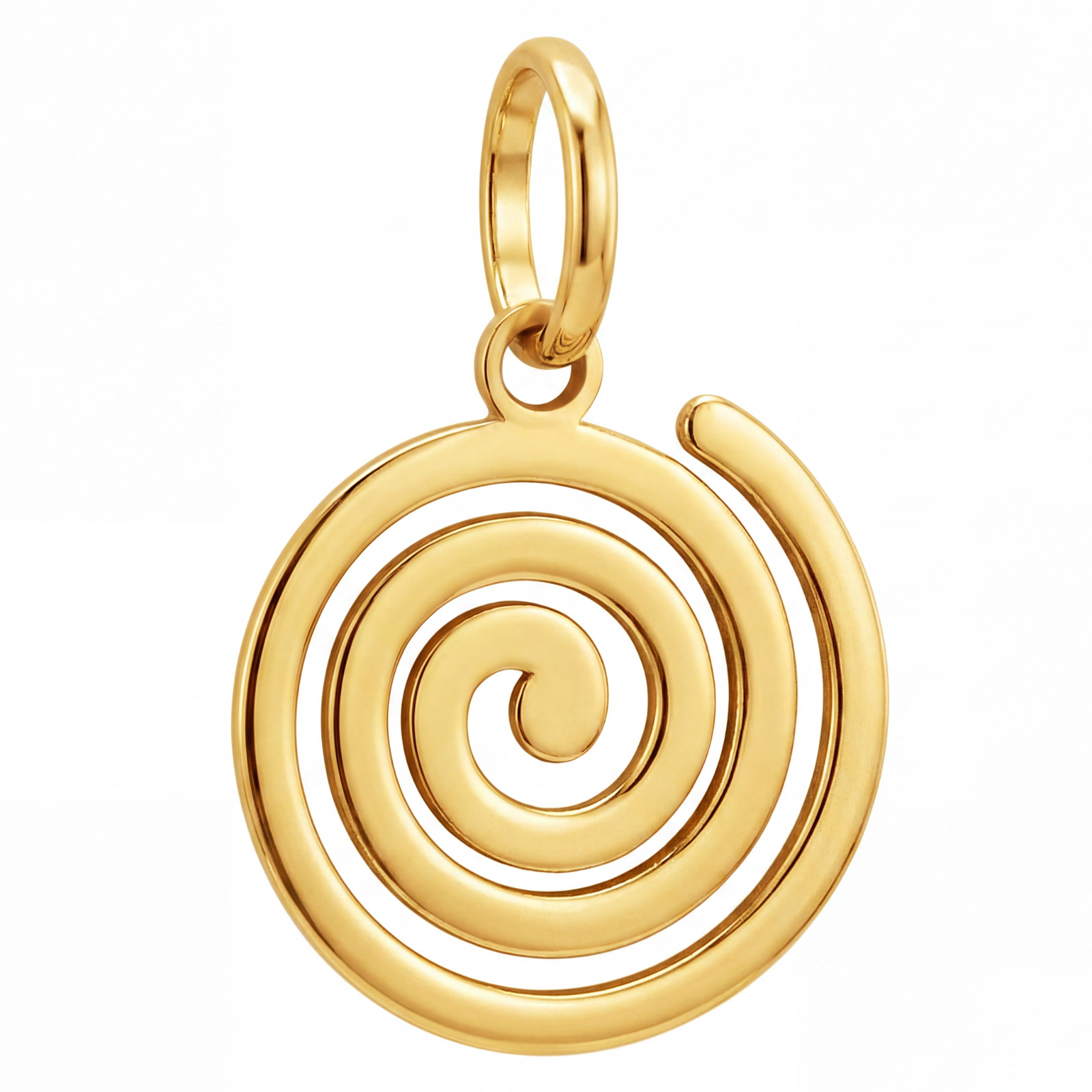 14k Solid Yellow Fine Gold Nazca Line Spiral World Wonder Delicate Charm Pendant