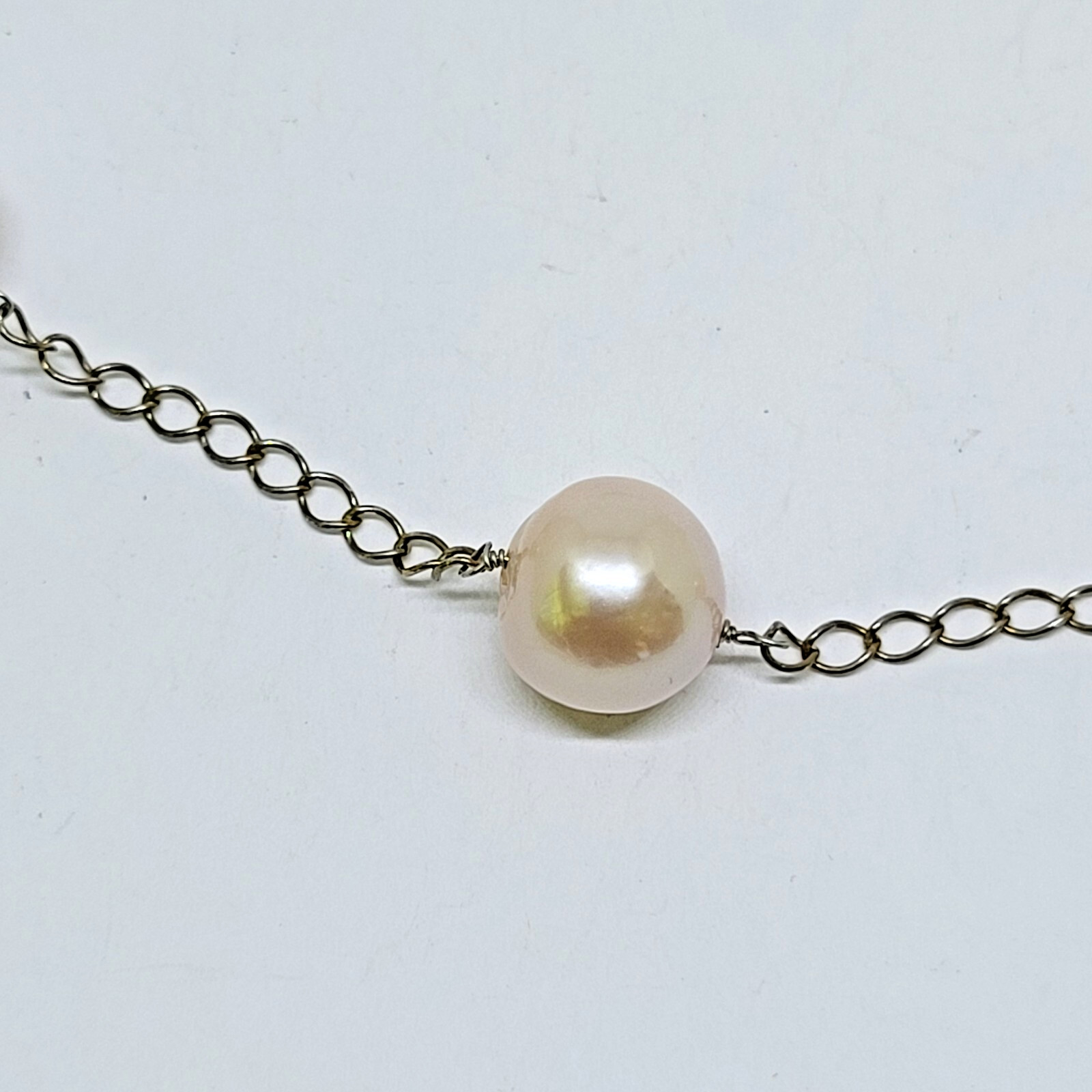 ShopLC Sterling Silver 10-12mm Multi Color Pearl Station Necklace ~ 18-22″