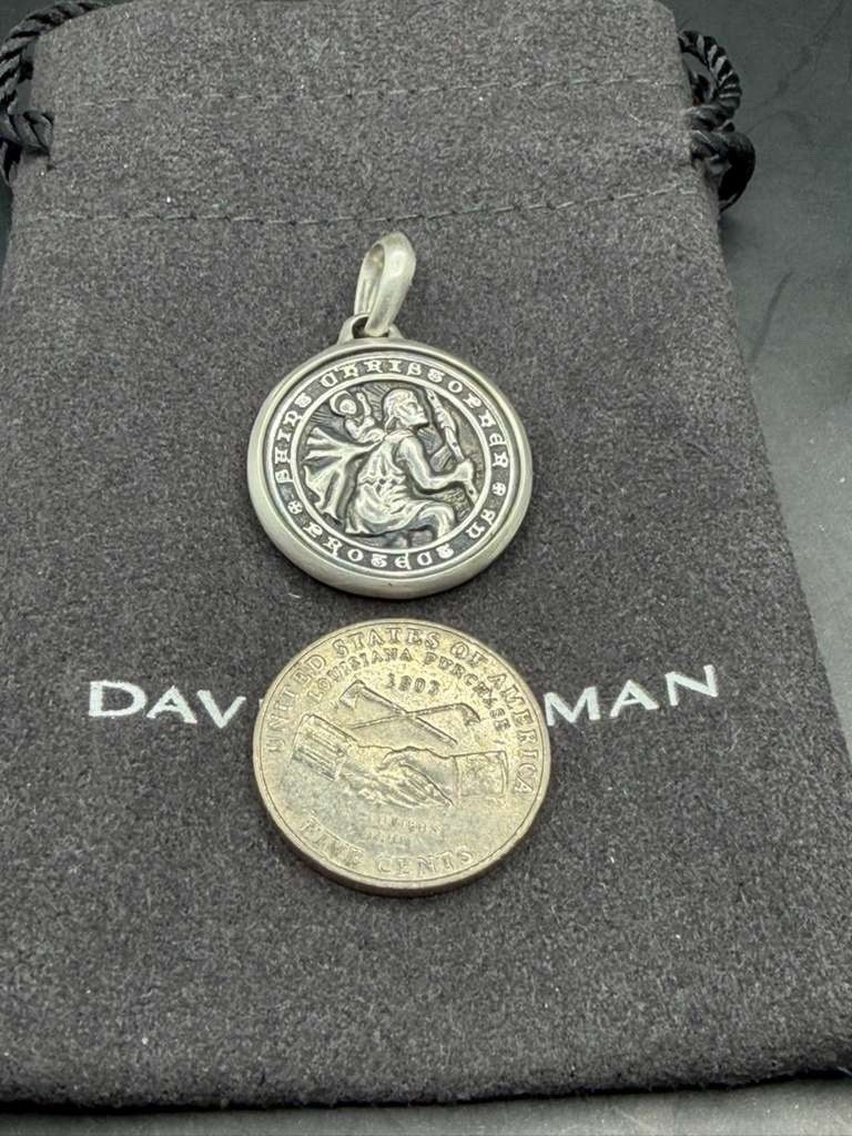 David Yurman Sterling Silver Saint Christopher Amulet Pendant