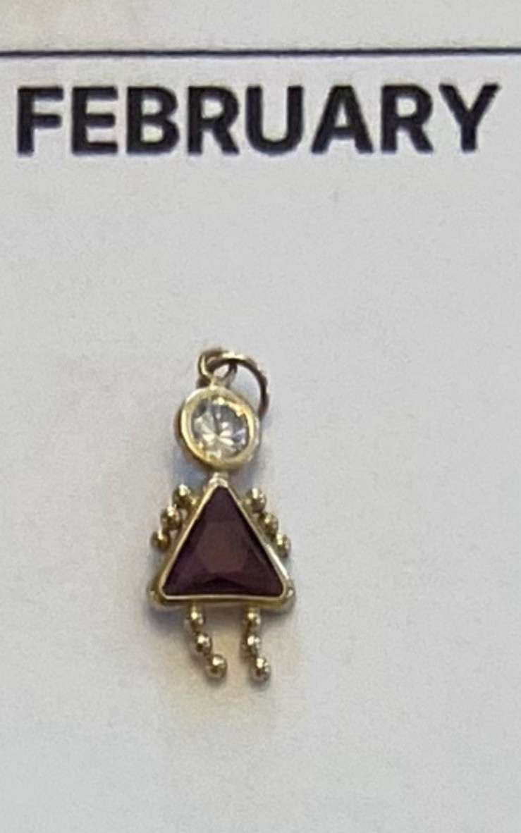 Vintage 14KT Yellow Gold BIRTHSTONE BABY BOY / GIRL Charm PENDANT gemstone MOM