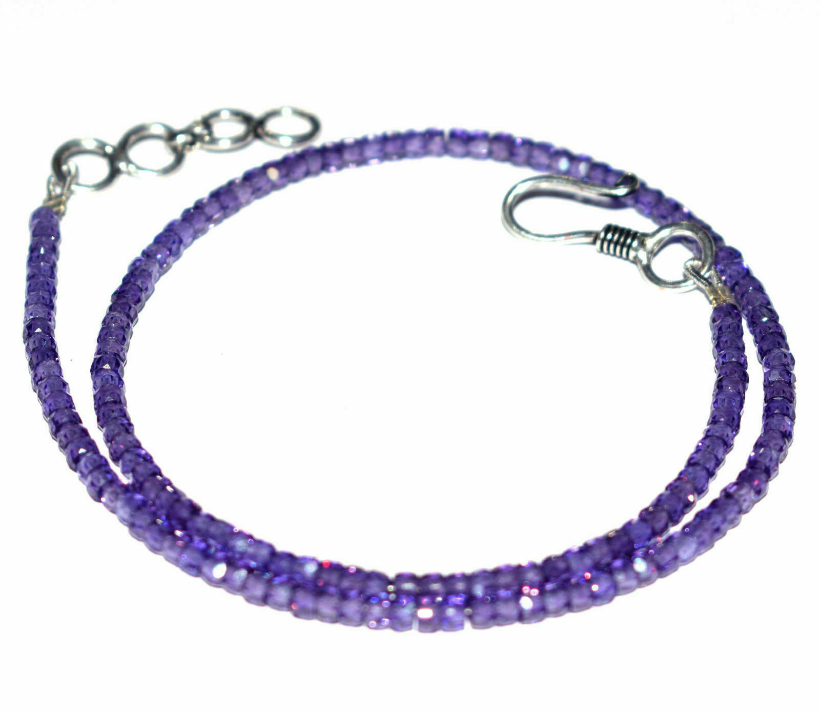 Blue Zircon Gemstone 3 mm Rondelle Faceted Beads 18″ Strand Necklace QQ
