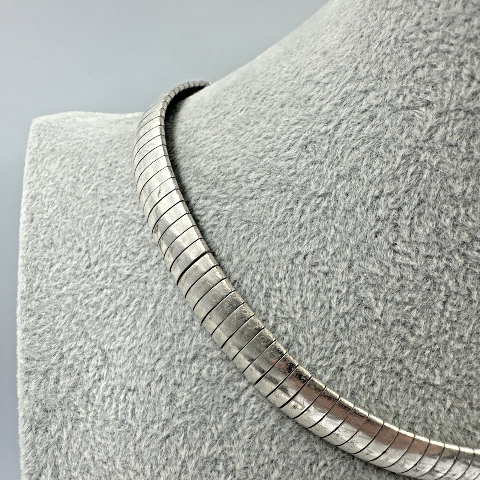 Vtg Sterling Silver 925 AT Italy Thick Omega Chain Necklace 11mm, 60.6g, Read!