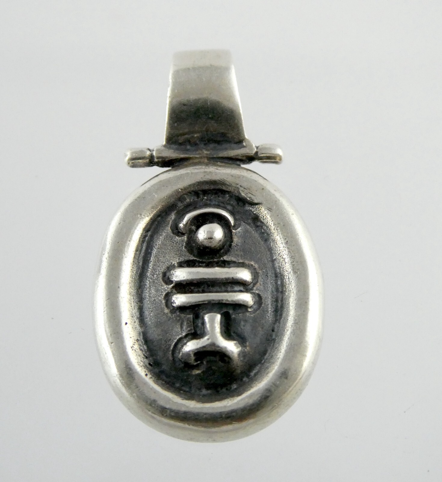 Omega Upsilon Designer Mark Sterling Silver Geometric Pendant 925 3.6g 1 1/8 In