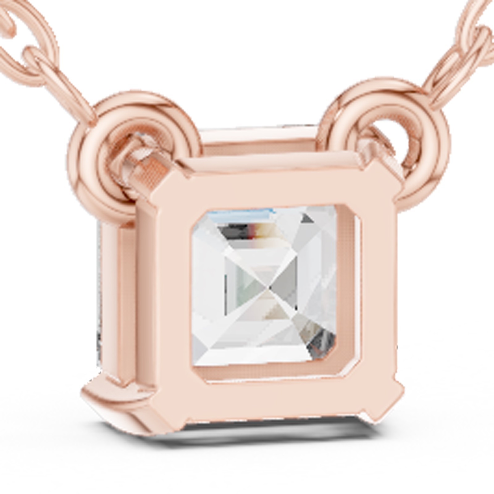 Asscher Certified Natural Diamond Anniversary Gift Pendant 14K Gold Over
