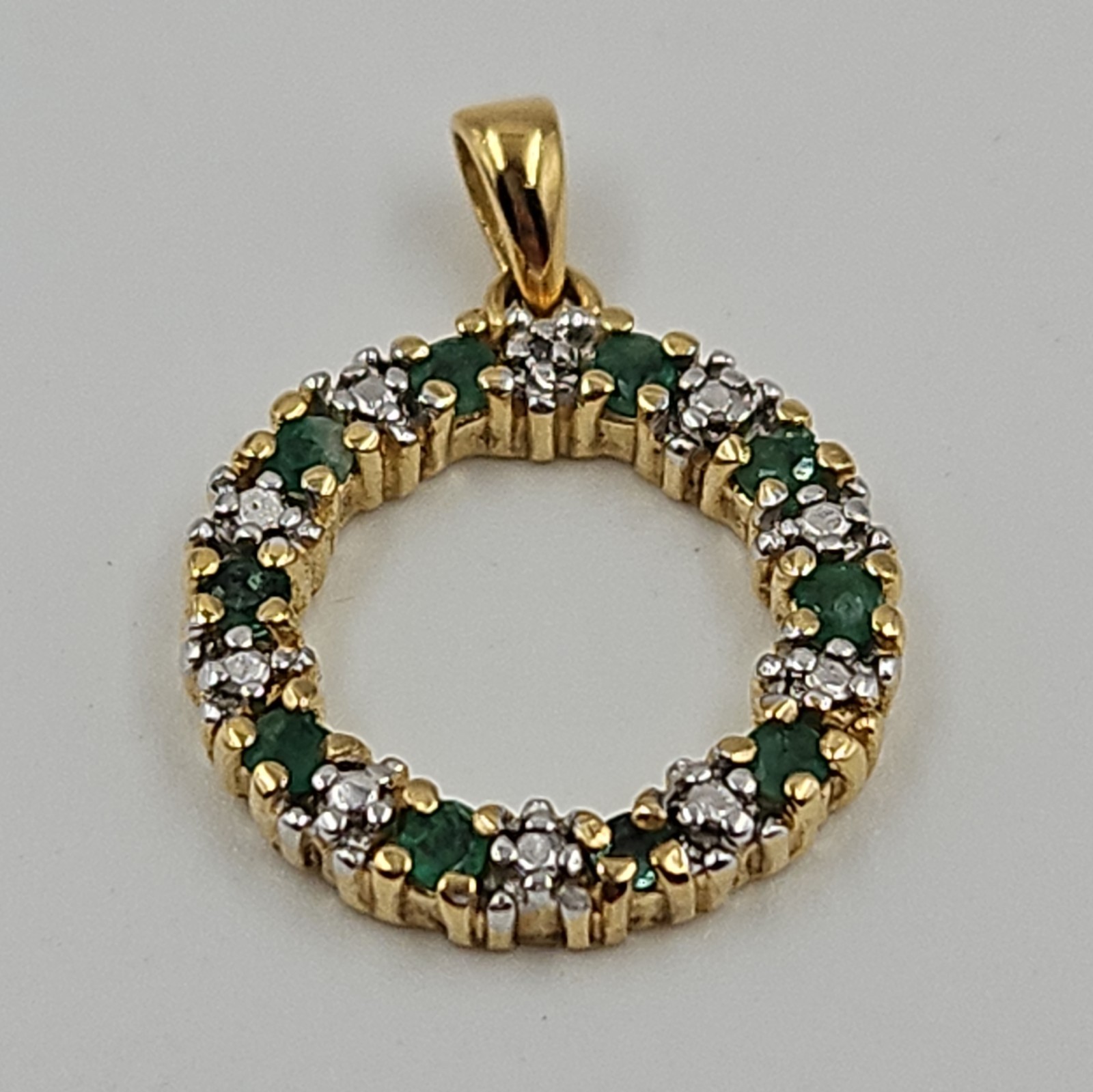 Ross Simon Sterling Silver Green Tourmaline Circle Pendant