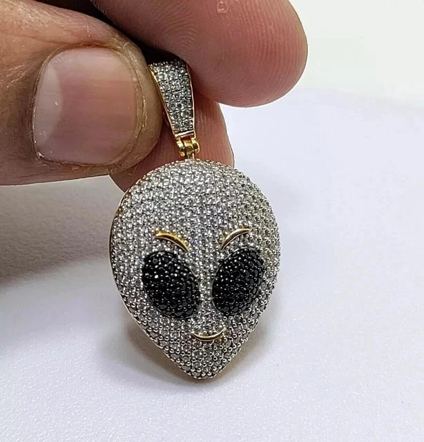 Men’s 2Ct Round Cut Lab Created Diamond Charm Pendant 14k Yellow Gold Plated