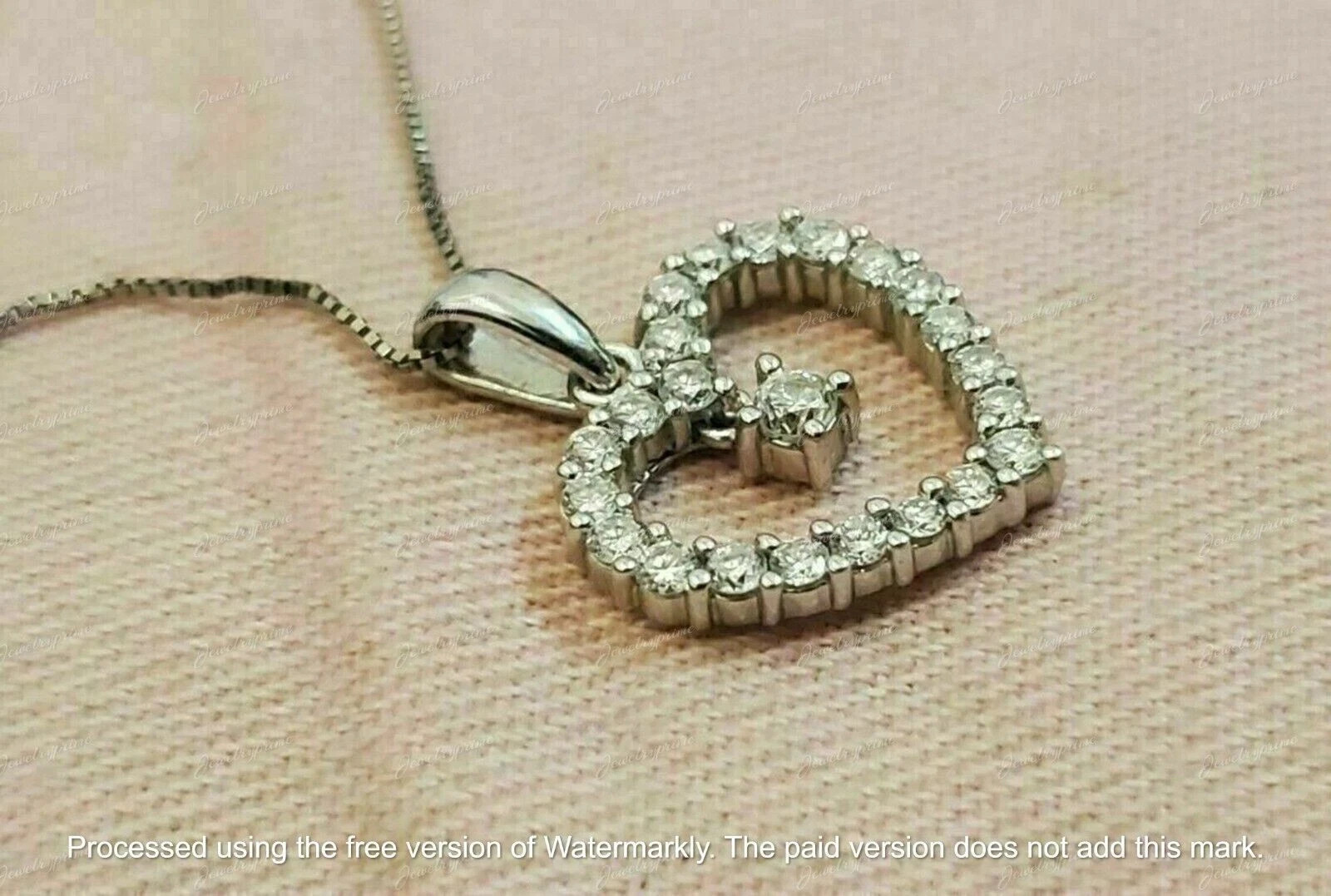 2Ct Round Cut Lab Created Diamond Heart Shape Pendant 14K White Gold Finish