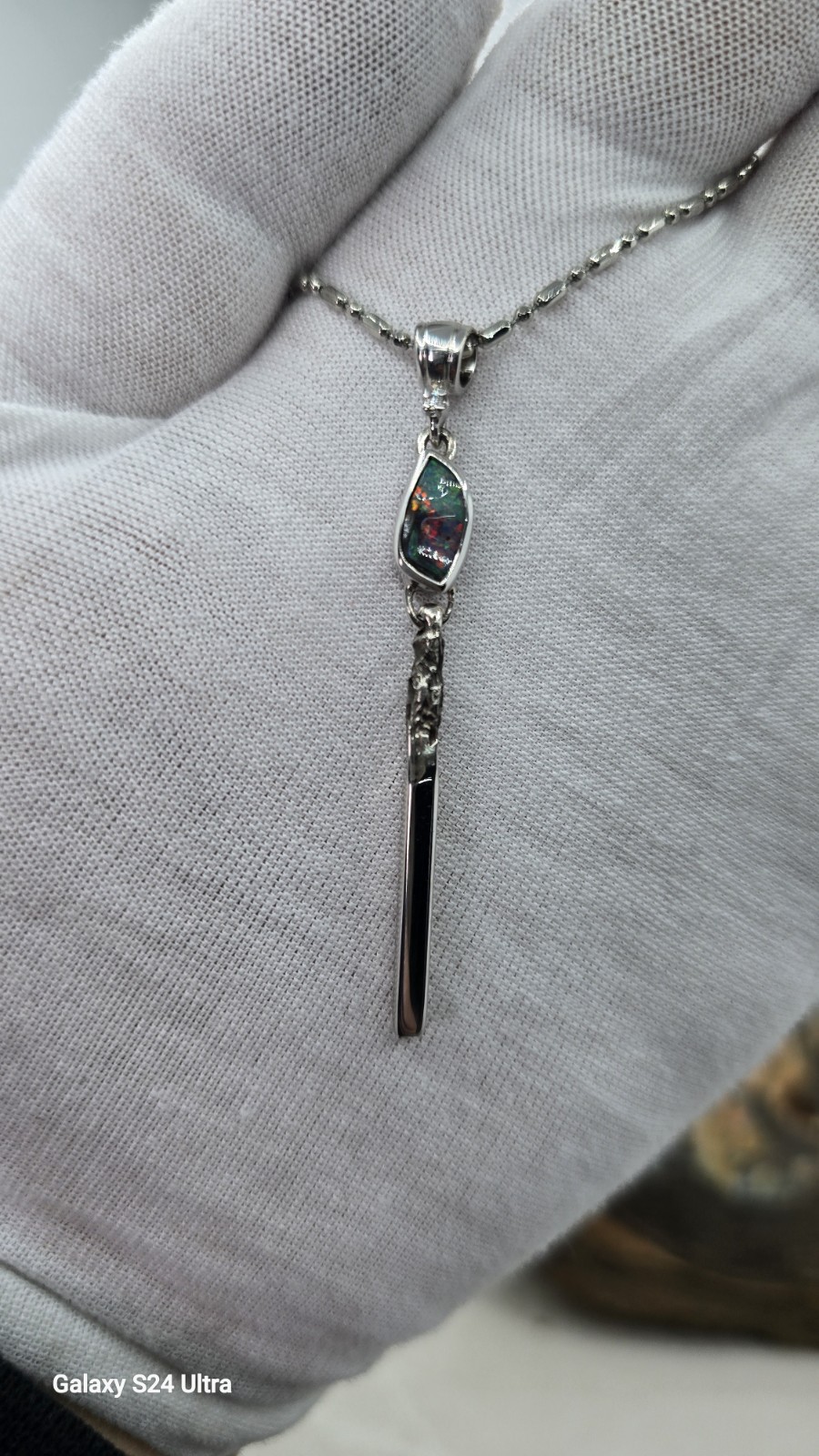 Australian Made Memento Mori Burnt Match Opal Pendant Handcrafted One Off A Kind