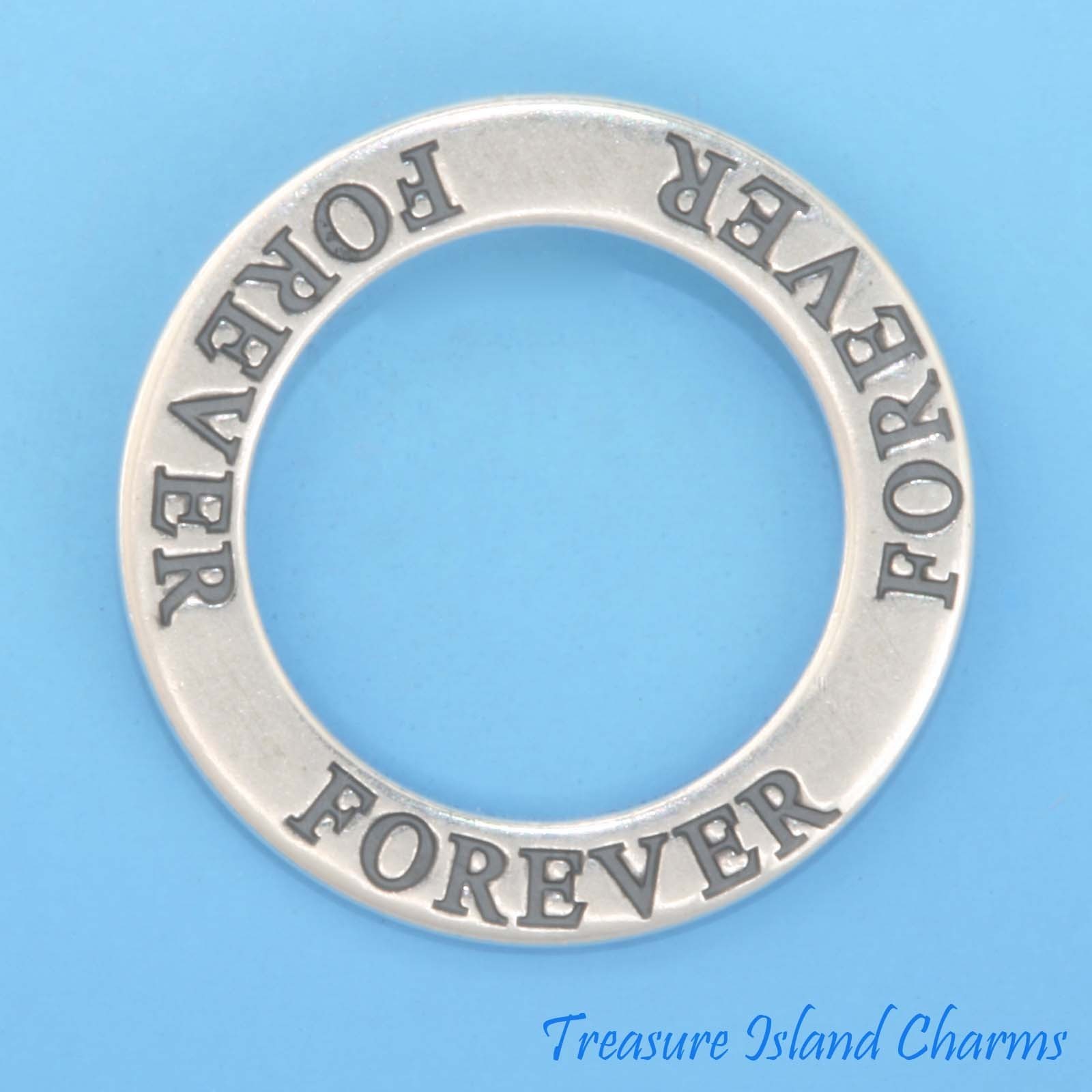 Forever Affirmation 925 Solid Sterling Silver Circle Band Pendant MADE IN USA
