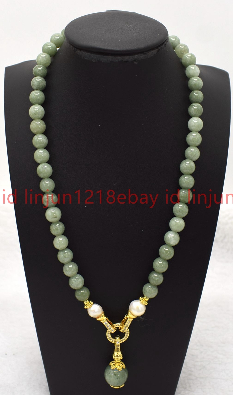 Natural Beautiful 6mm A Green Jade Round Gemstone Beads Pendant Necklace 16-32in