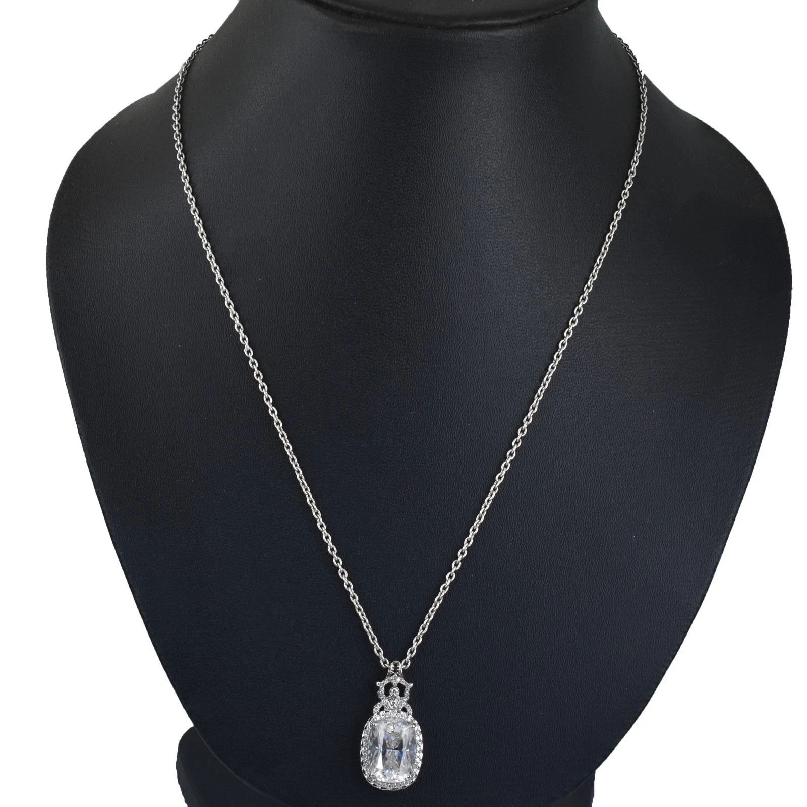 RARE 9.55 Ct Certified White Treated Diamond Solitaire Pendant in 925 Silver