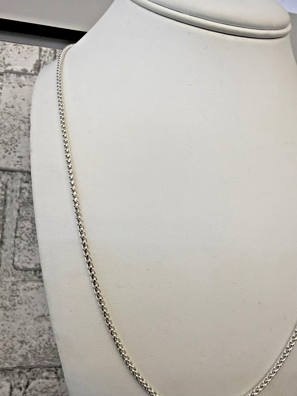 925 Sterling Silver Wheat Chain Necklace 21in.