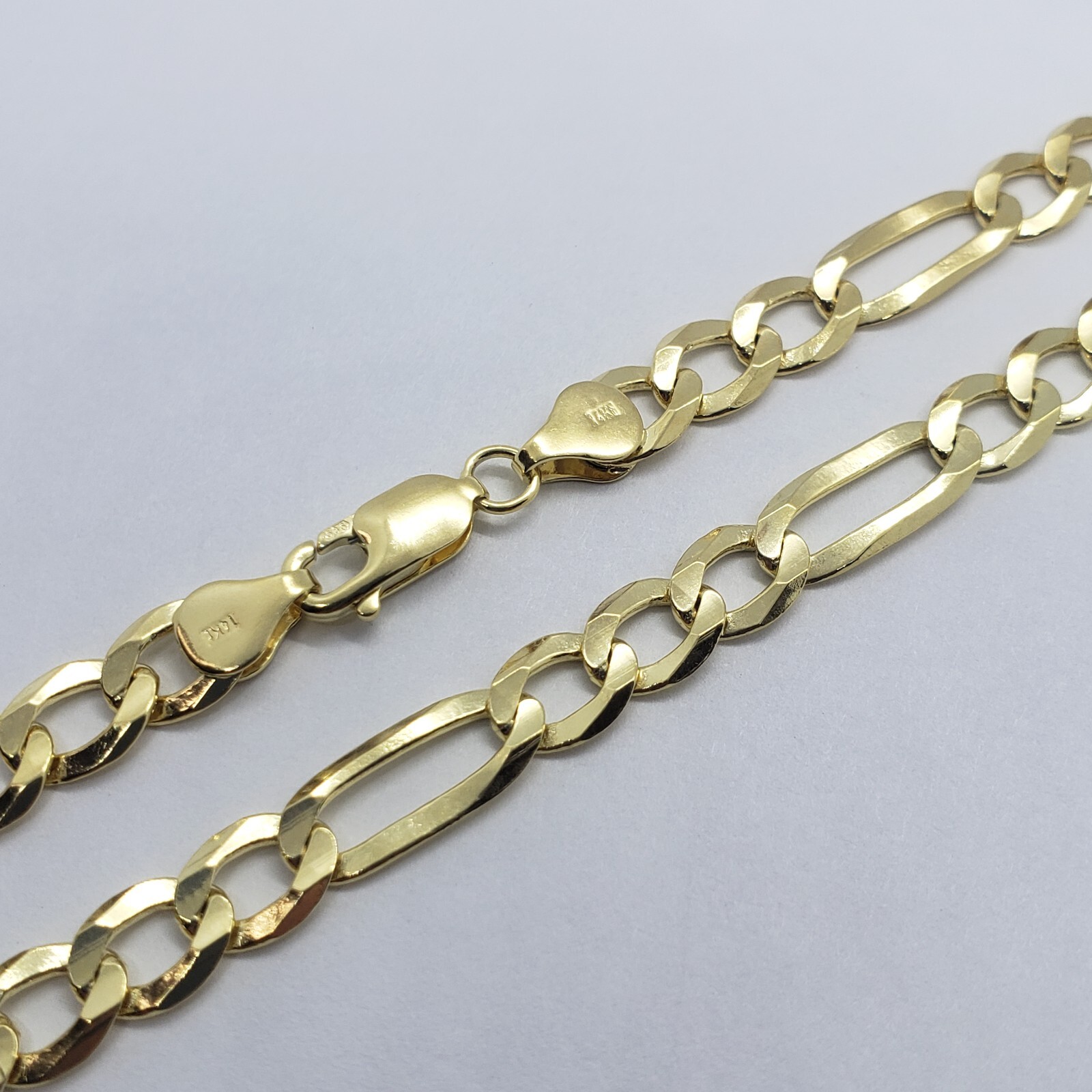 Authentic 14K Solid Gold Figaro Link Chain Men Women 7mm~8.5mm Necklace 7″~30″
