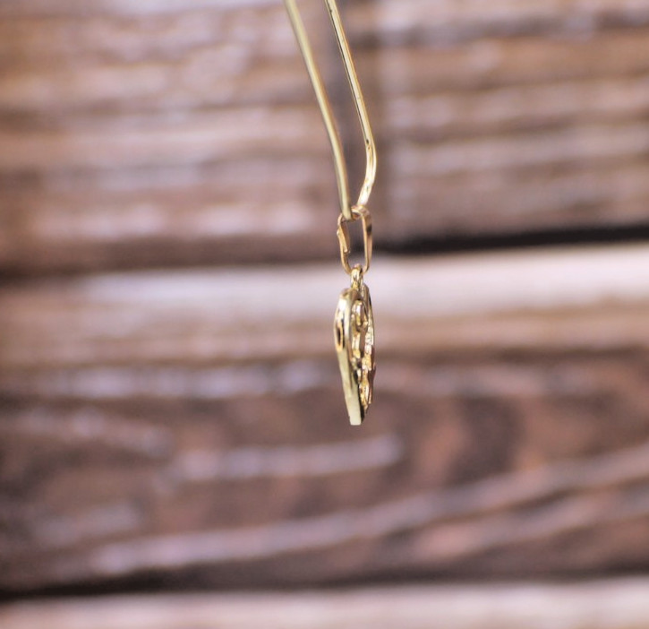 Solid 10K Yellow White & Rose Gold Children Heart Grandkids Charm Pendant Kids