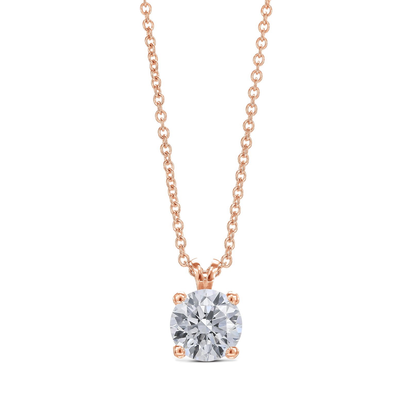 IGI Diamond Pendant VVS1 D Round Cut 1 Ct Lab-created 14k White Gold Eye Clean