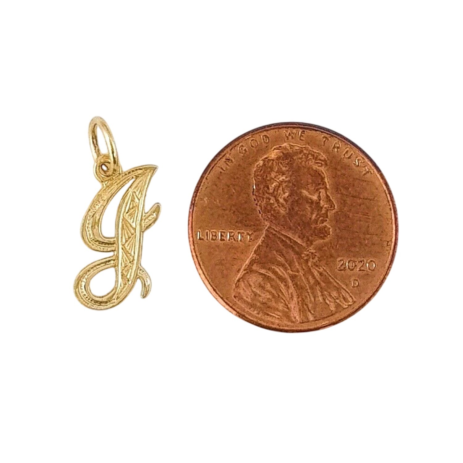 A to Z Any One 14K Yellow Gold Letter Pendant / Charm, Made in USA