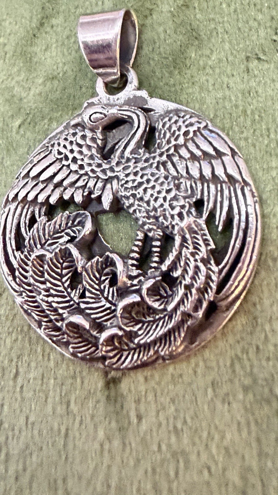 Phoenix Pendant 925 Sterling Silver Rebirth Resurrection Mythological Bird