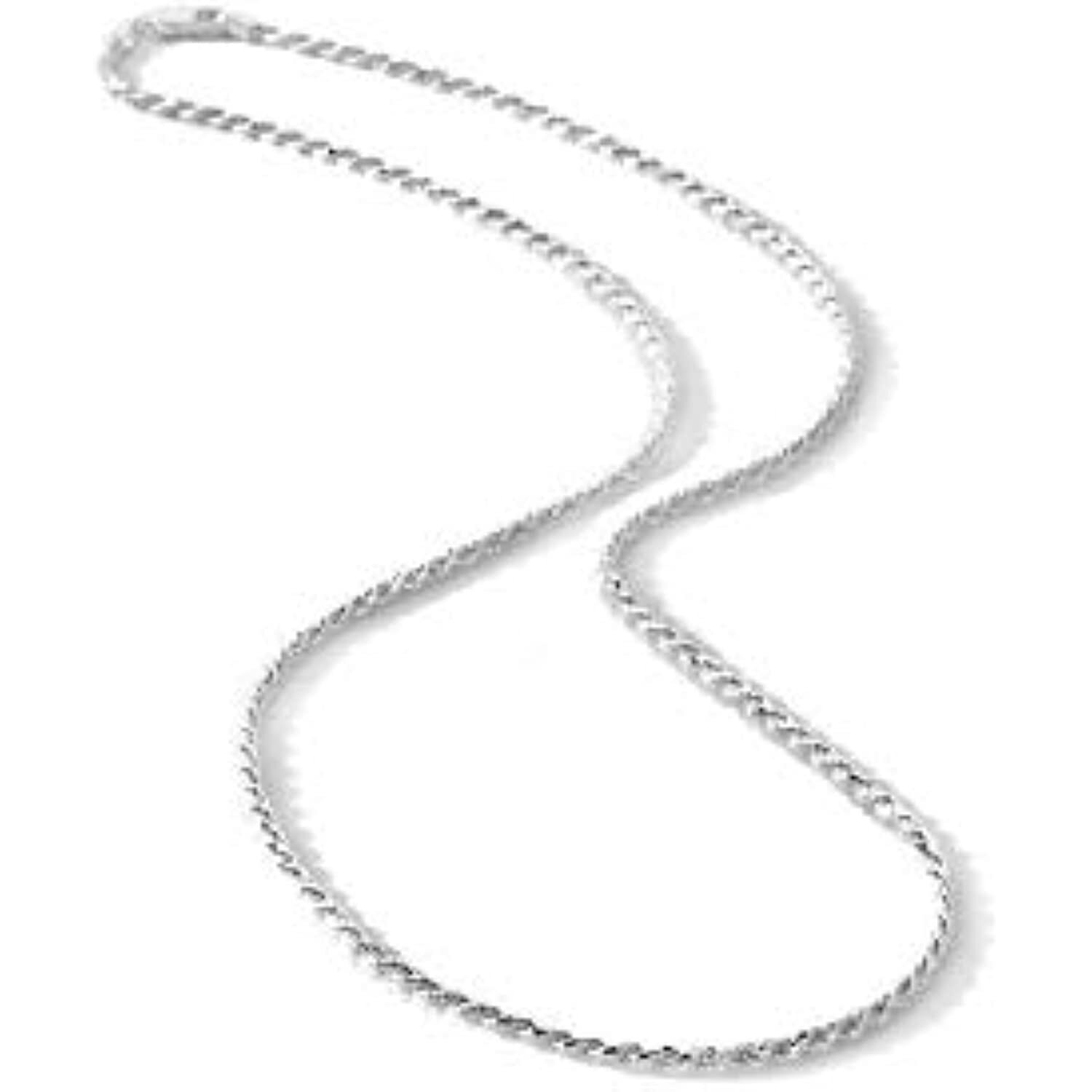 Milano Chains Italian Sterling Silver 1.5mm Nickel Free Diamond Cut Rope Chain