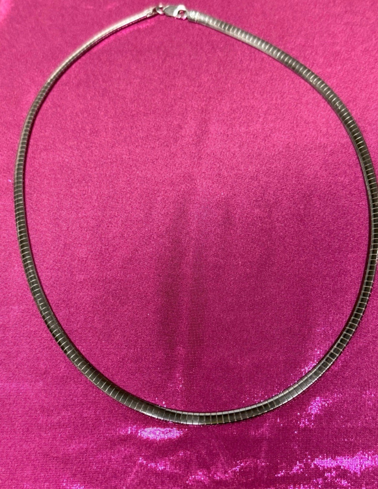 🔥Vintage Sterling Silver Milor Italy Omega Chain Lobster Clasp 18″ Necklace