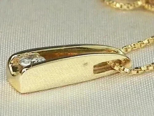 2Ct Real Moissanite Bar Solitaire Pendant Necklaces 14K Yellow Gold Plated