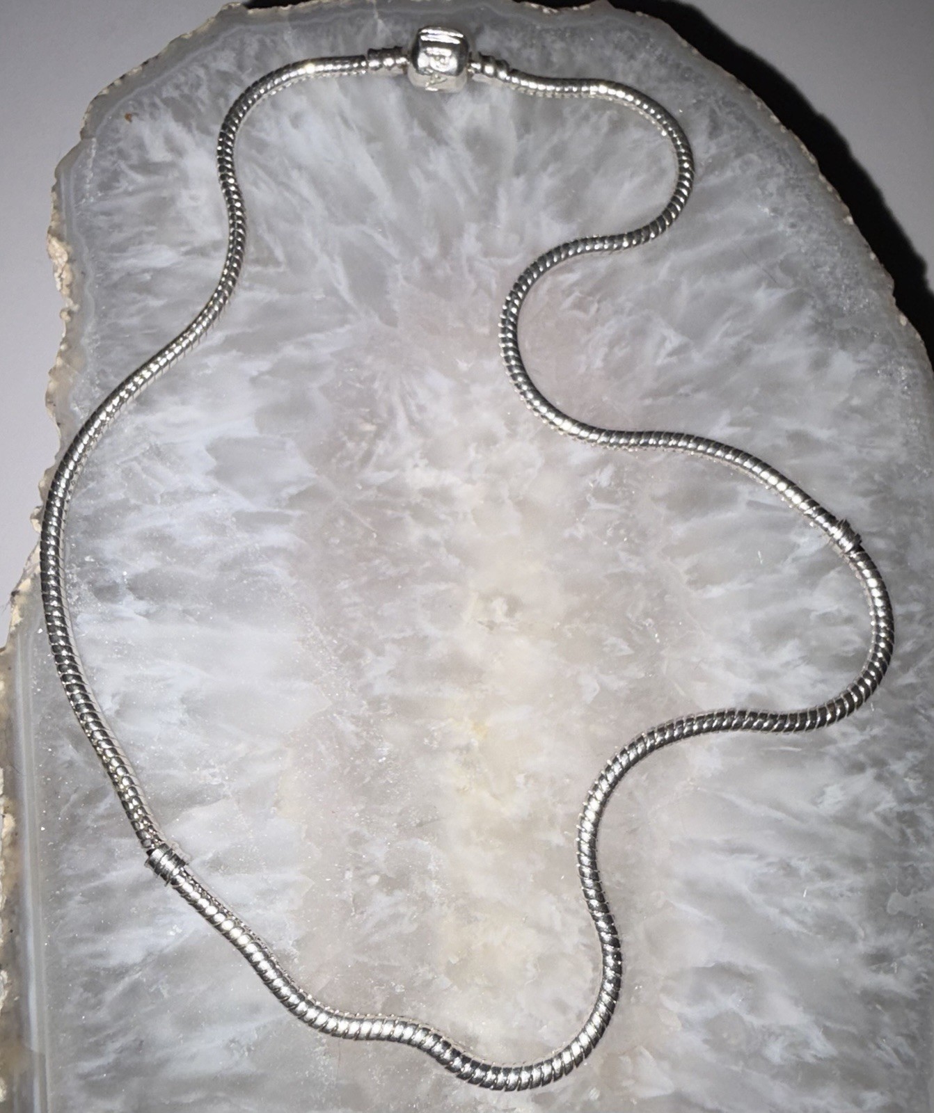 Pandora 18 Inch Cable Chain 925 Silver Necklace + 11 Glass Beads some marked 925