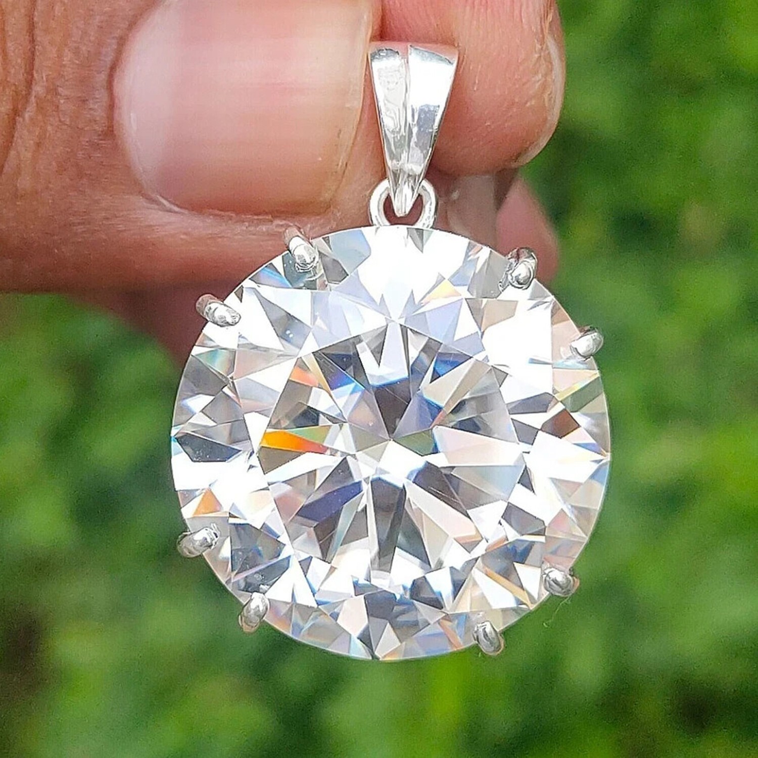 Round Cut Lab Diamond Solitaire Drop Necklace 100 Ct in 925 Silver – Dainty