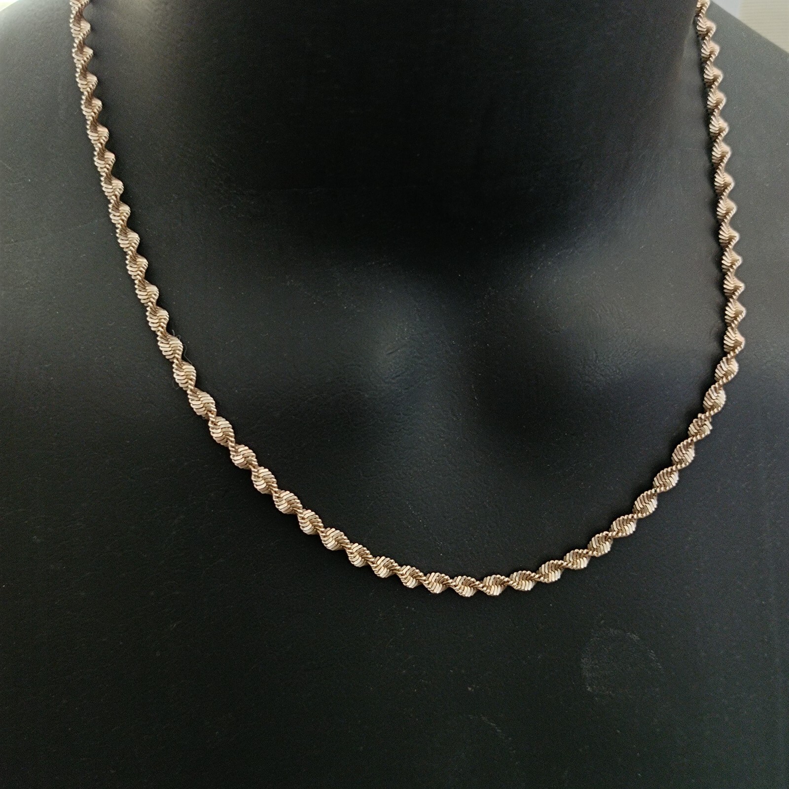 Vintage Sterling Silver Chain Necklace Italy Thick Twisted Rope Men’s Women Gift