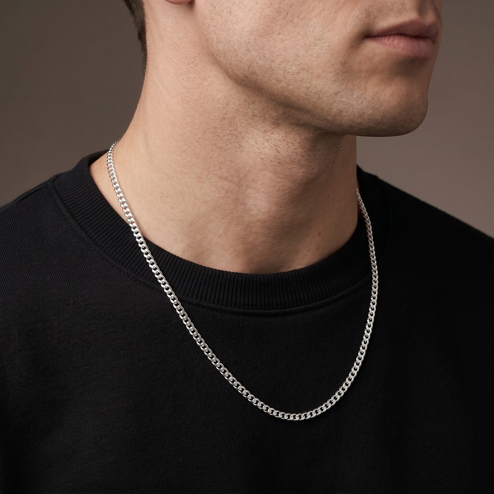 925 Sterling Silver Curb Chain Necklace – 3mm