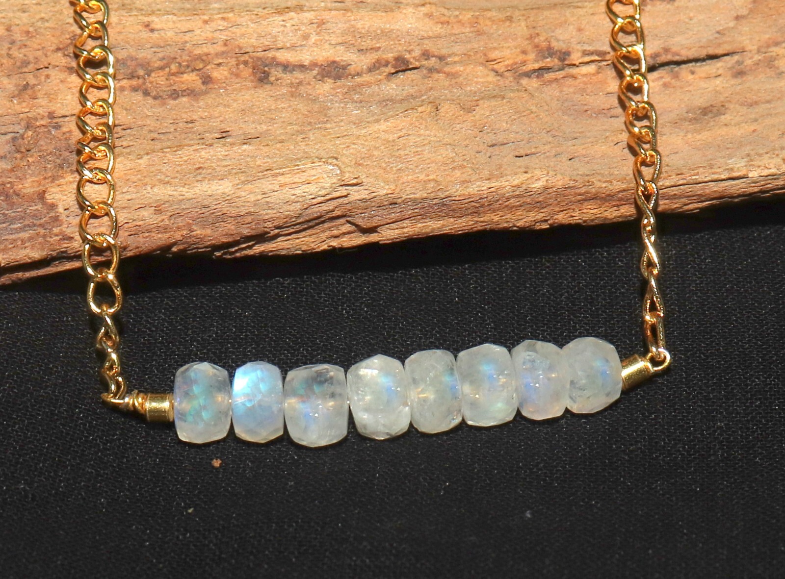 Natural rainbow moonstone choker necklace moonstone bead 6 mm moonstone gemstone