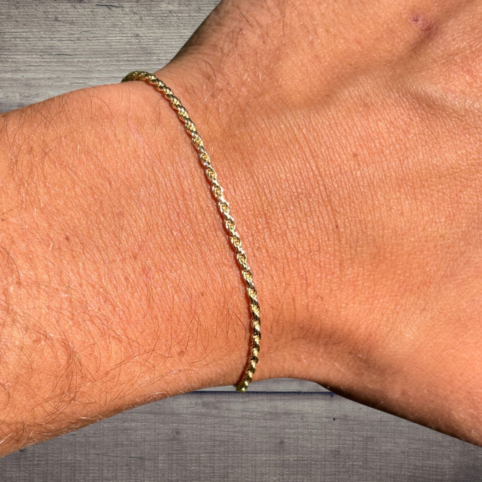2mm Diamond Cut Rope Bracelet – Solid 925 Sterling Silver Or 14k Gold Vermeil