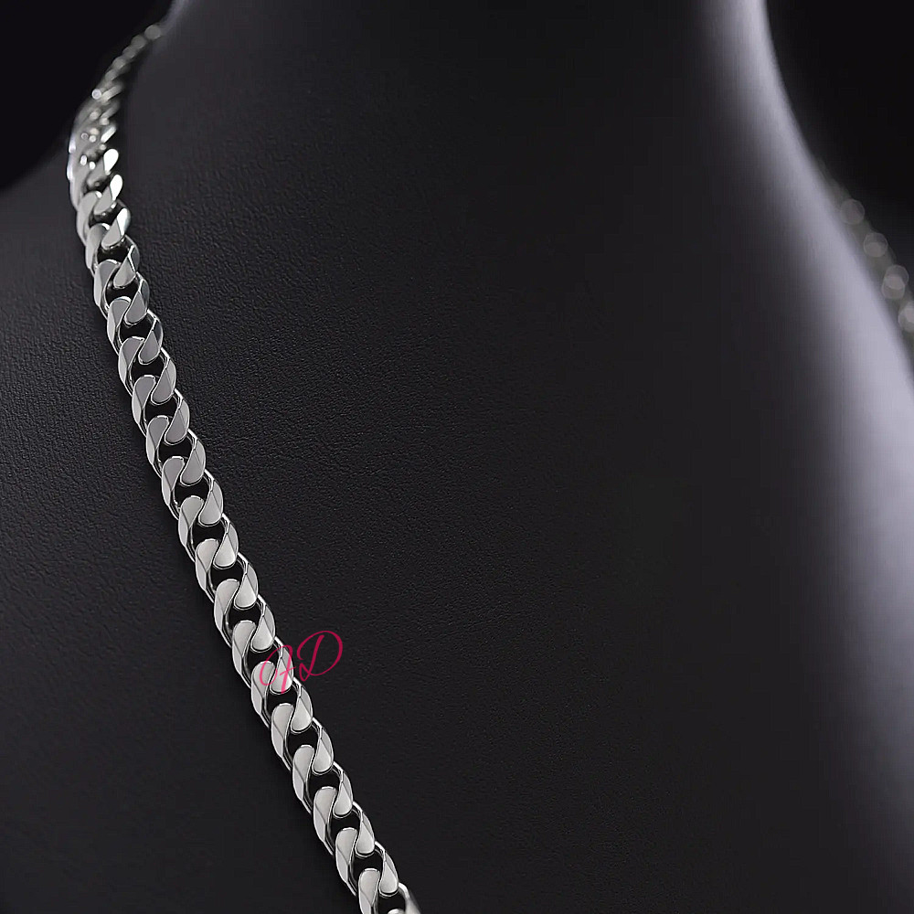 Width 6 MM 950 Platinum Mens Miami Cuban Chain Necklace Length 24 Inches