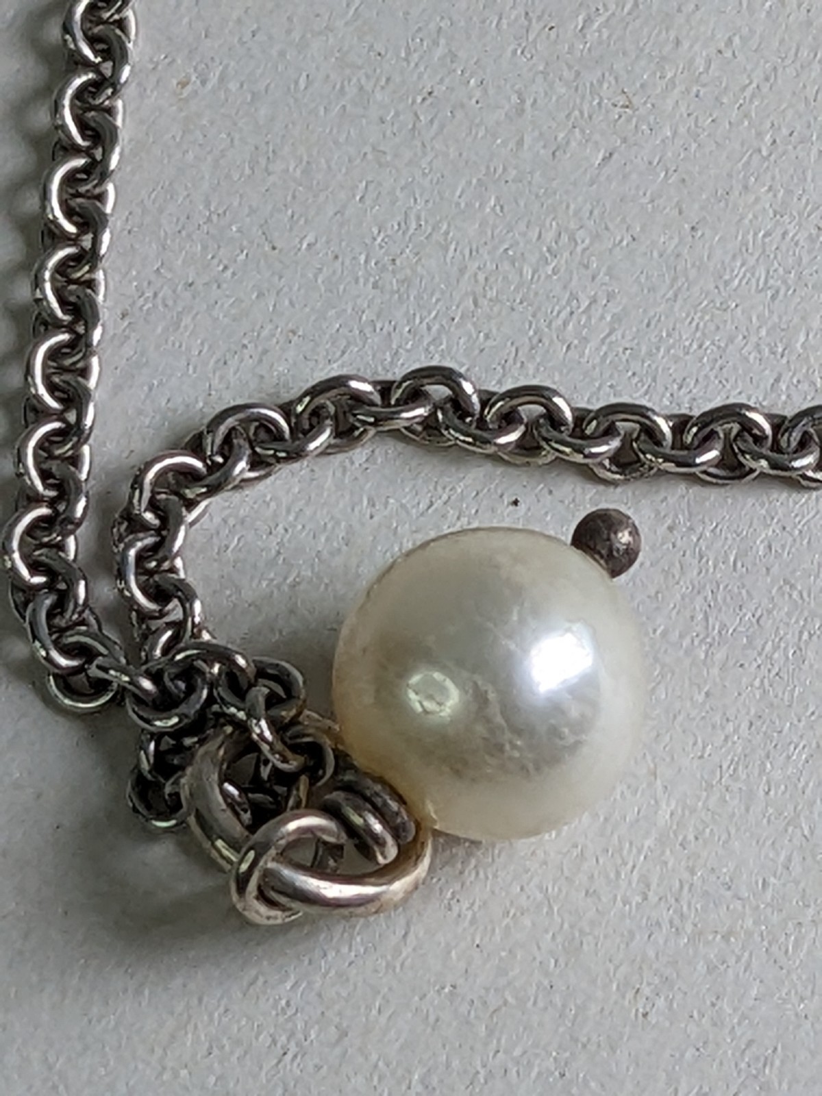 James Avery Sterling Silver 925 Necklace And Pearl Pendant 14 Inches