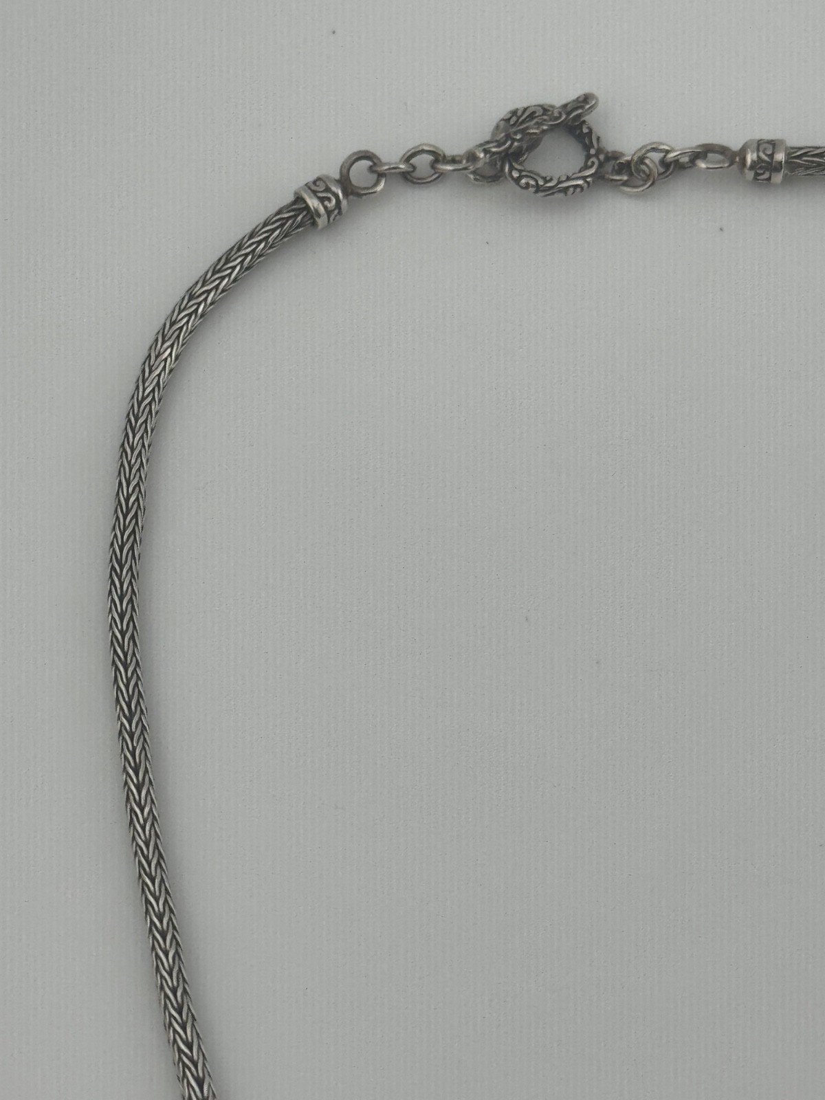 Sterling Silver Heart Necklace Toggle Clasp Signed ATI ID