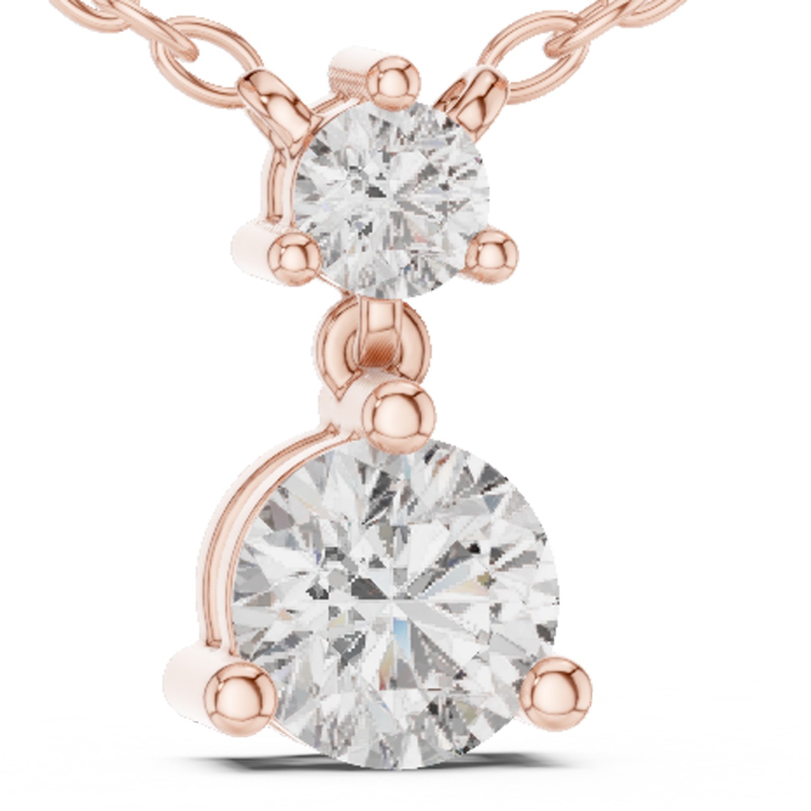 Round Certified Lab Grown Diamond Elegant Cocktail Party Pendant 14K Gold Over