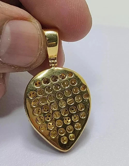 Men’s 2Ct Round Cut Lab Created Diamond Charm Pendant 14k Yellow Gold Plated