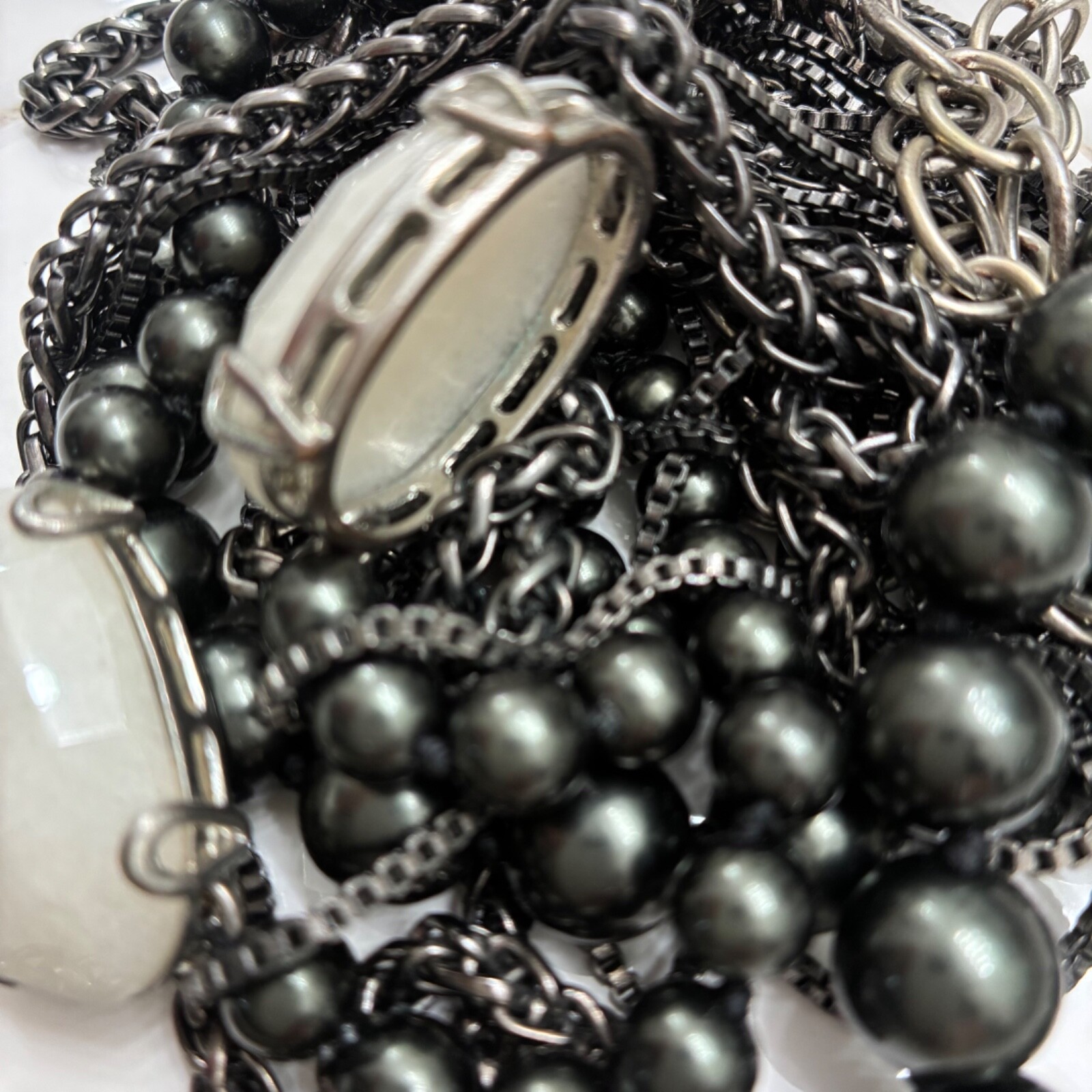 Black Pearl Statement Necklace