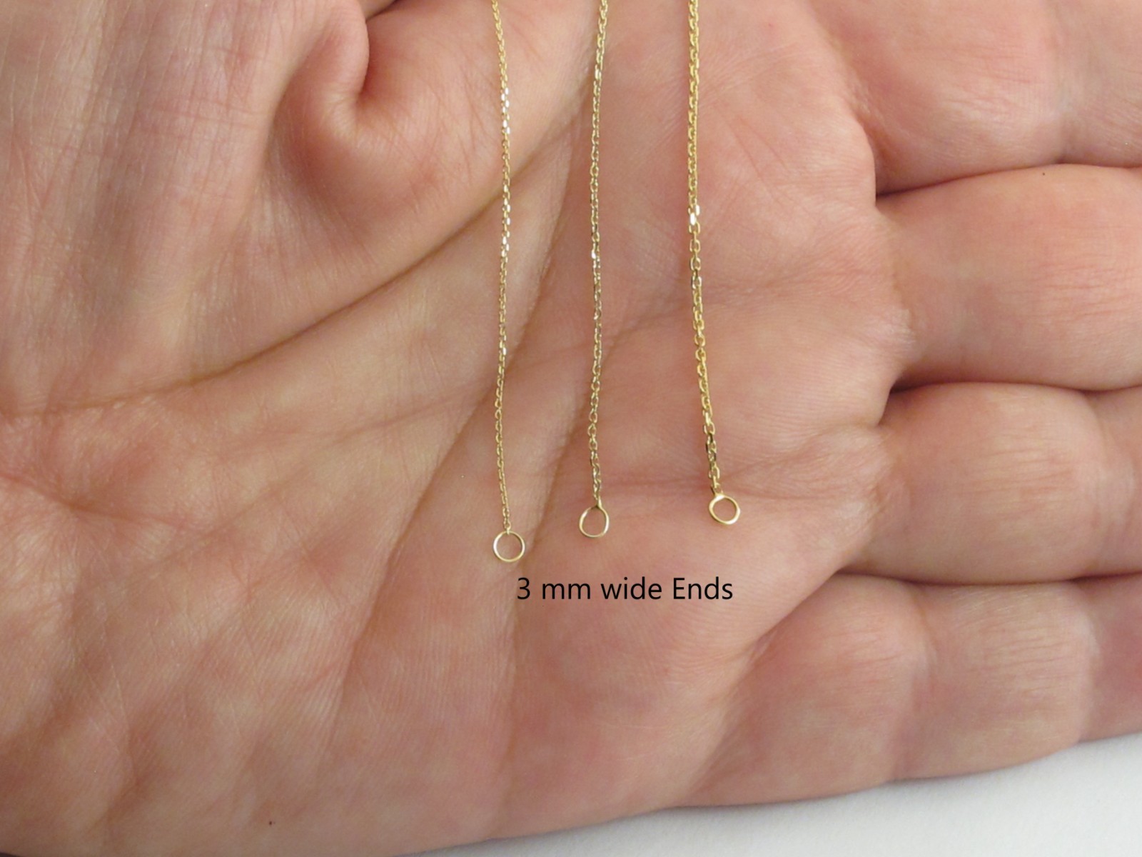 10k Solid Yellow Gold Cable Chain 16″ 18″ 20″ – 0.6 mm , 0.8 mm , 1.1 mm