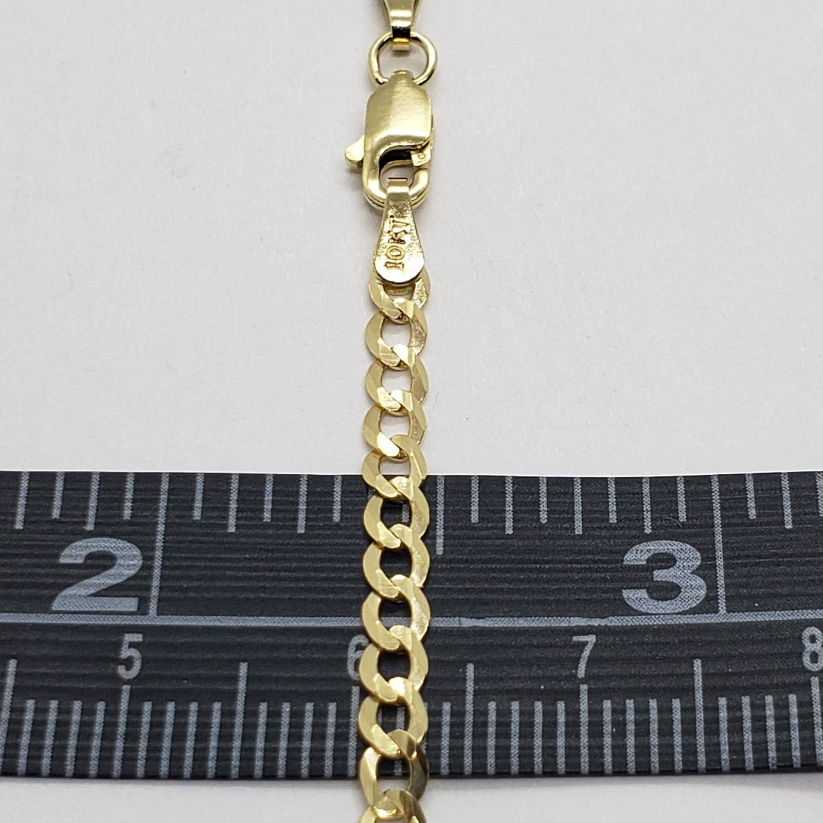 10K Yellow Gold Solid Cuban Link Chain Curb Necklace Bracelet 3mm, 7″~30″