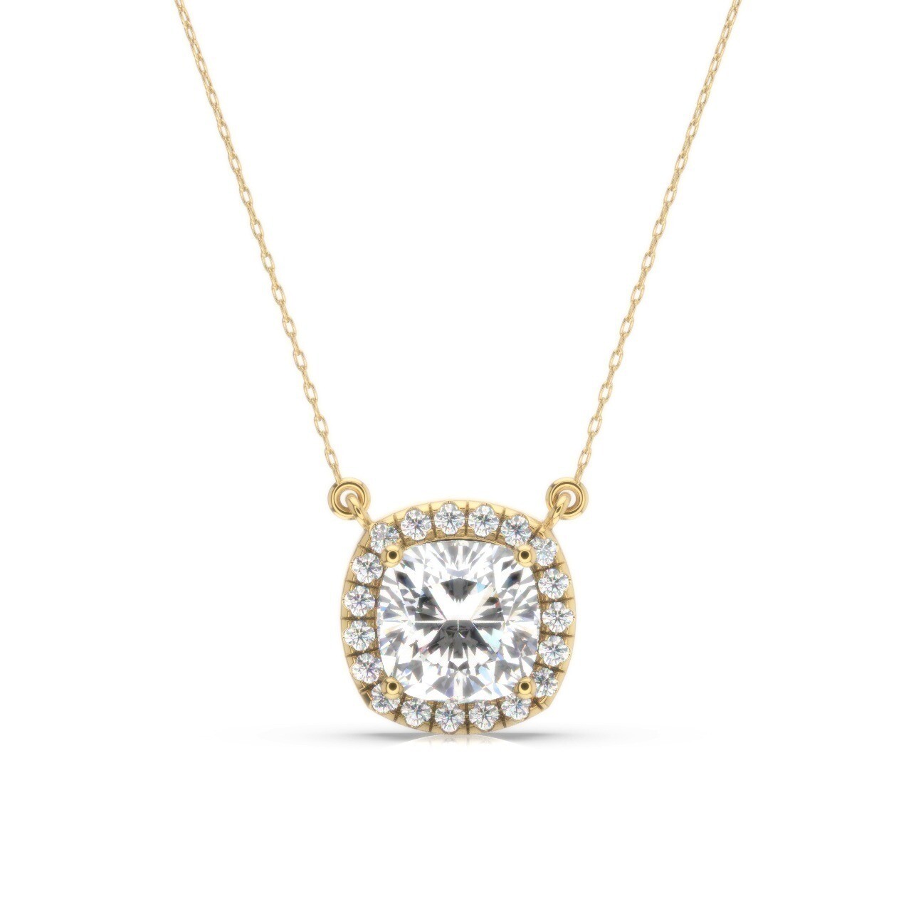 IGI Diamond Pendant VVS2 D Cushion 1.10 Ct Lab Created 14k White Gold Eye Clean