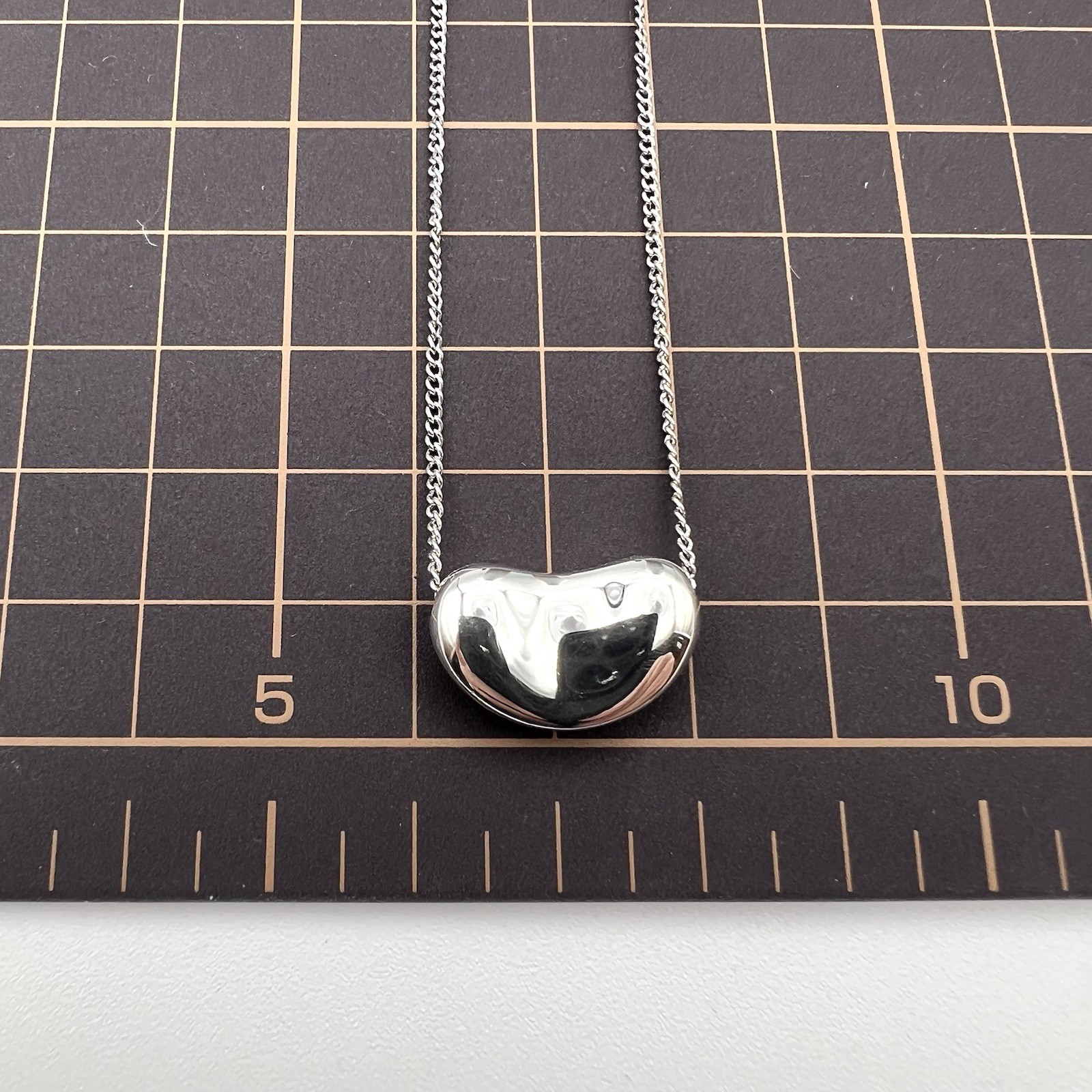 Tiffany & Co. Elsa Peretti Large Bean Pendant Necklace Sterling Silver 925 Box