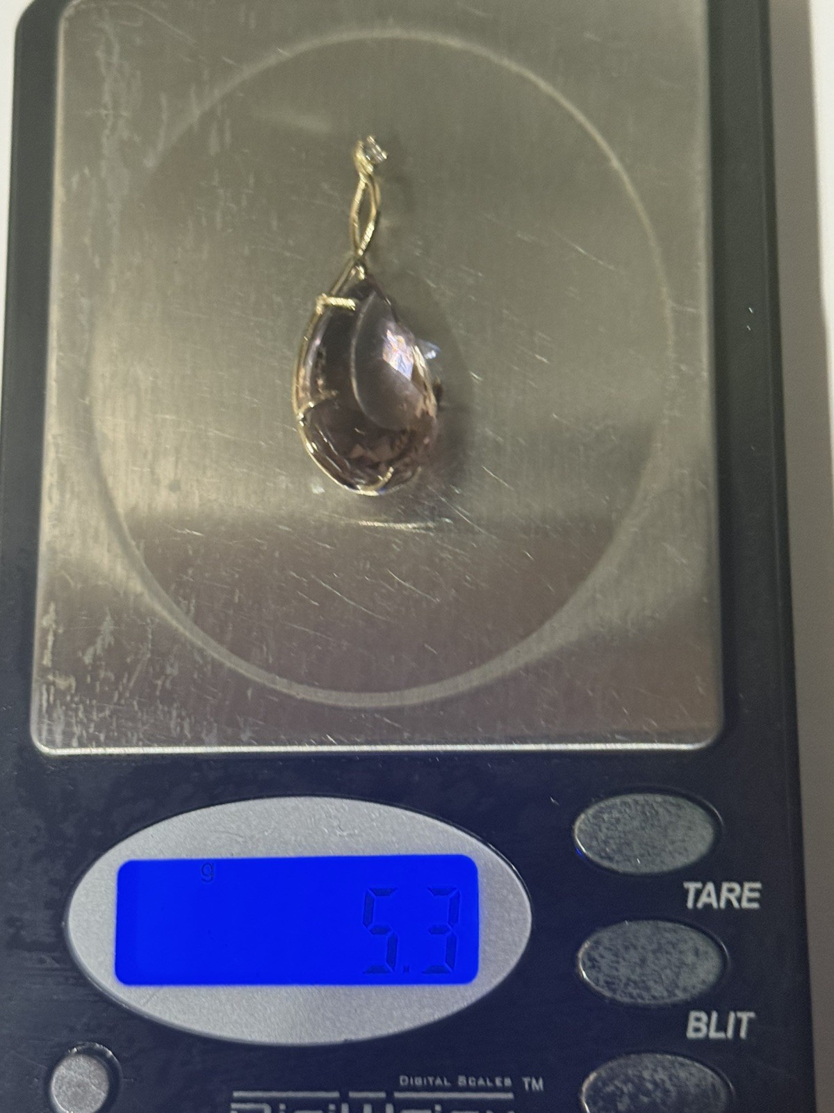 14k Yellow Gold 21.42 Carats bicolor Ametrine and diamond Pendant