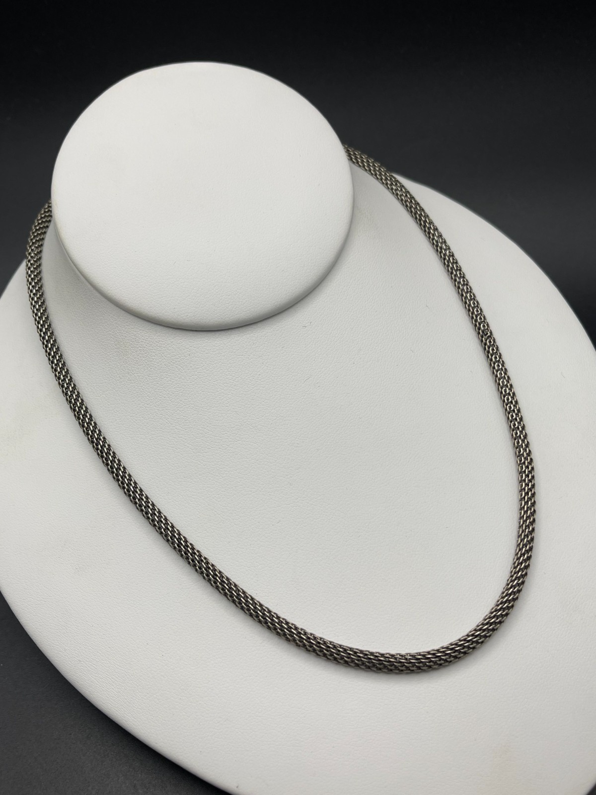 925 Italy Sterling Silver Foxtail Mesh Chain Necklace 18″ 3.9mm 14.6g Lobster