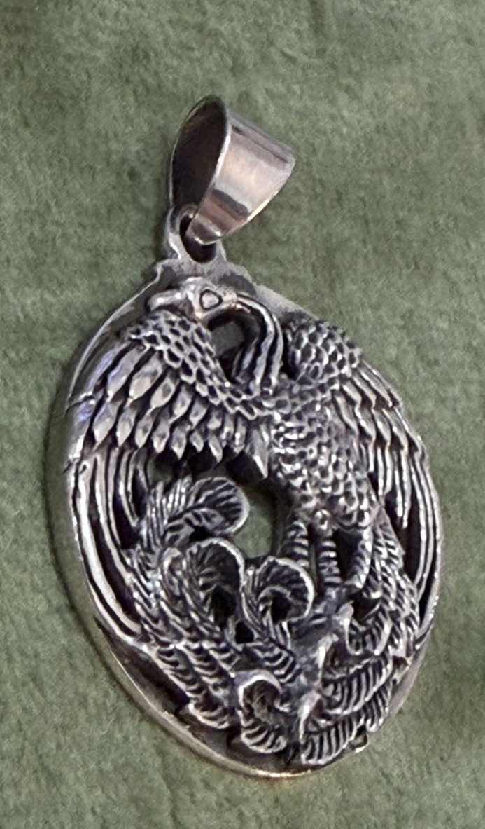 Phoenix Pendant 925 Sterling Silver Rebirth Resurrection Mythological Bird