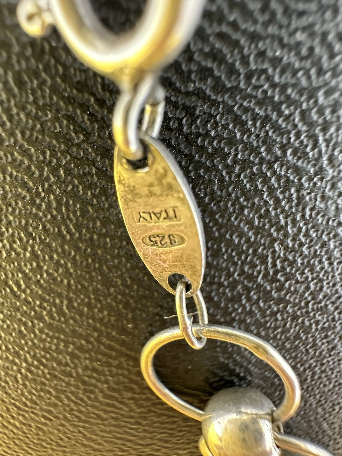 Sterling Silver Milor Rolo Bead & Circle Chain Choker Necklace Modern 20g 19 In