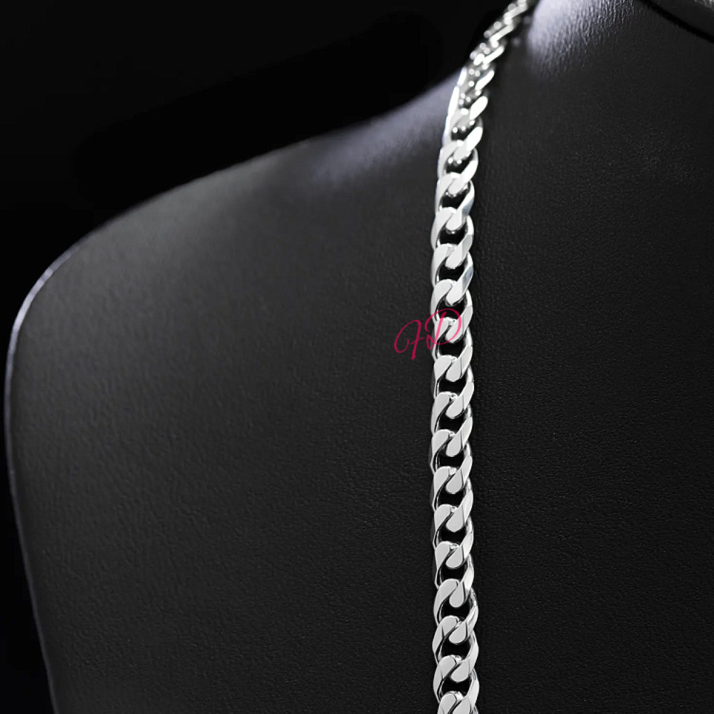 Width 6 MM 950 Platinum Mens Miami Cuban Chain Necklace Length 24 Inches