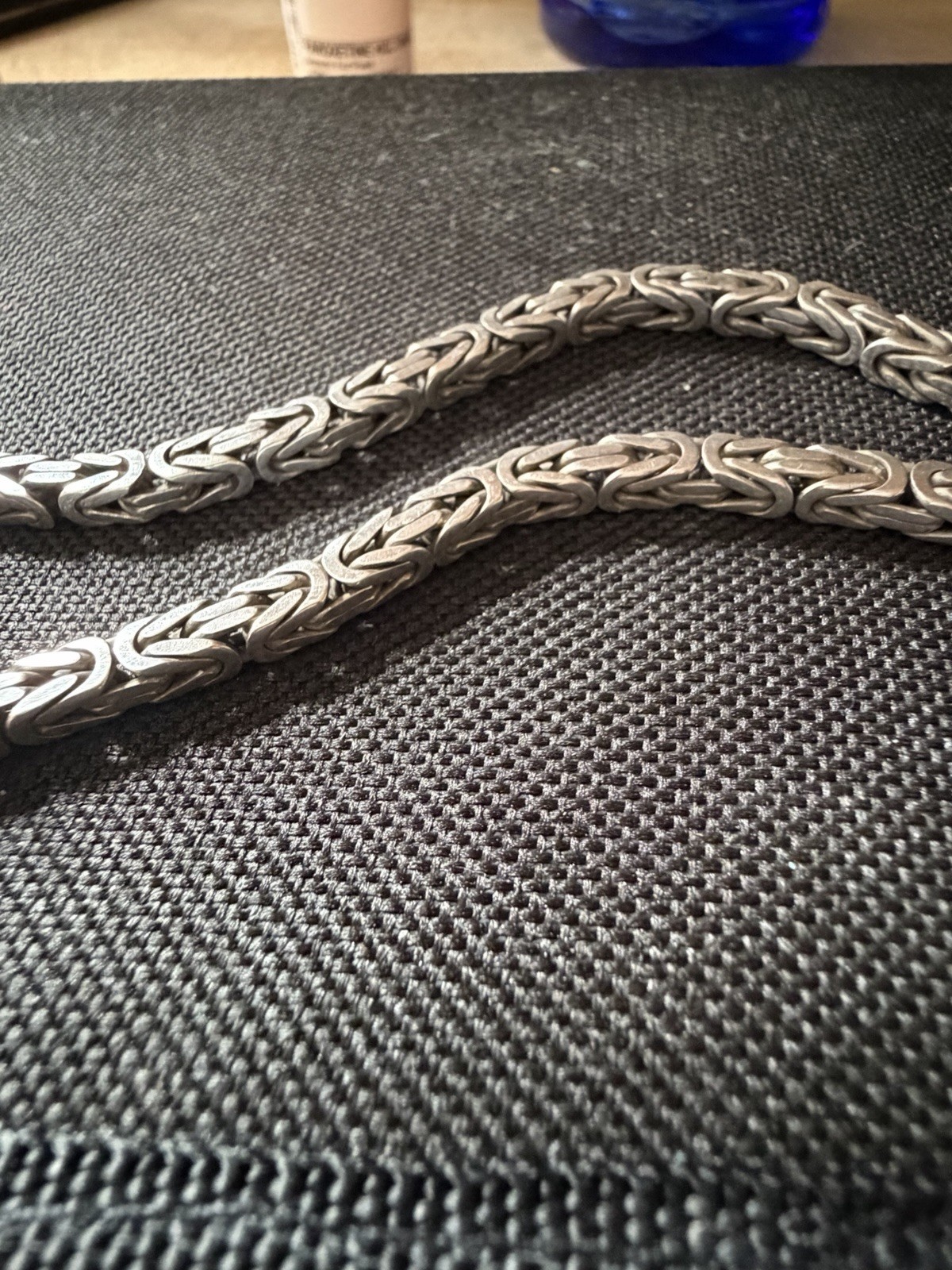 Sterling Silver Byzantine Necklace King’s Braid Weave- Thick-Heavy 18” long