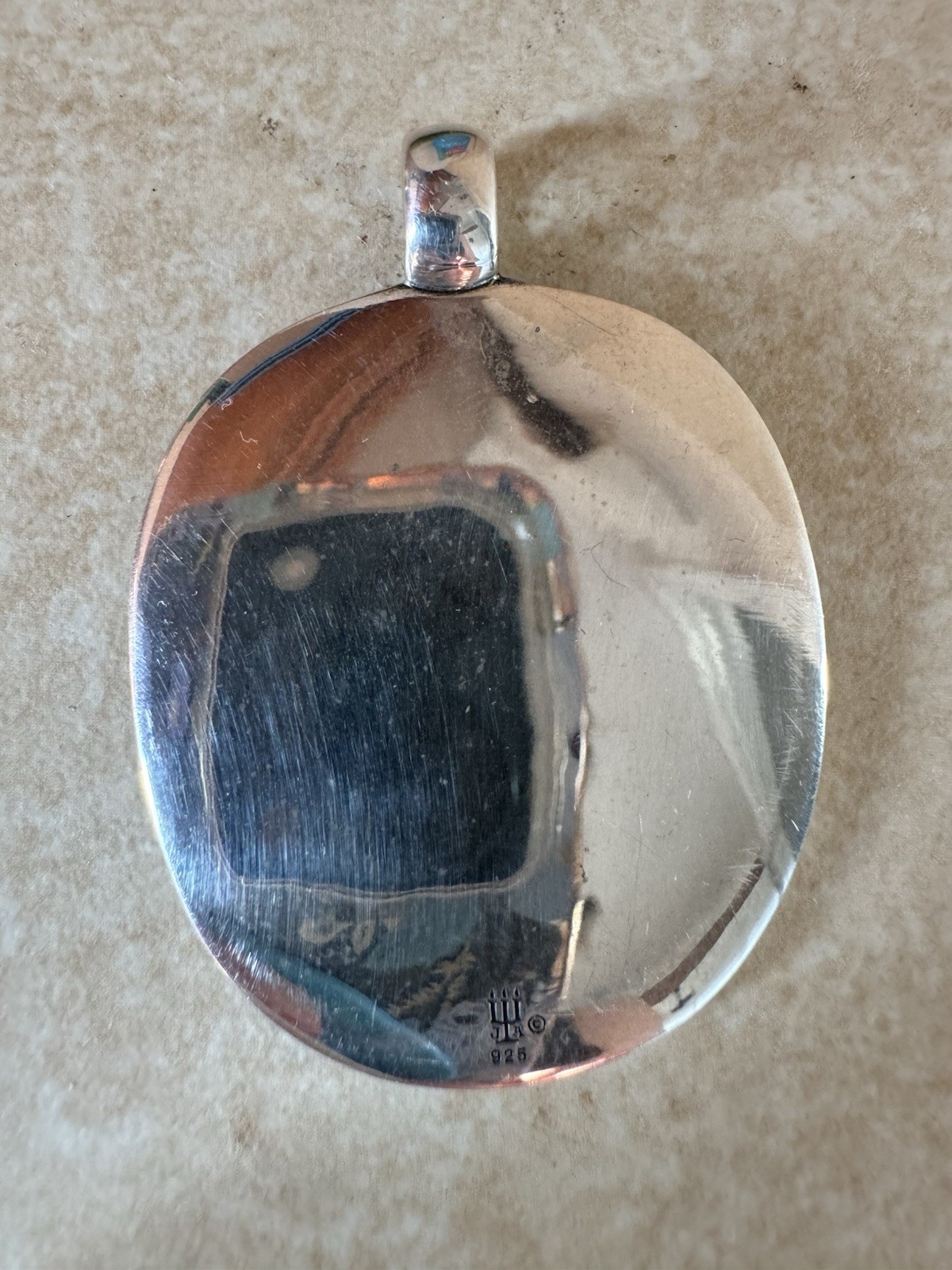 James Avery Retired Sterling Silver Large Oval Cardinal Pendant Vintage 925
