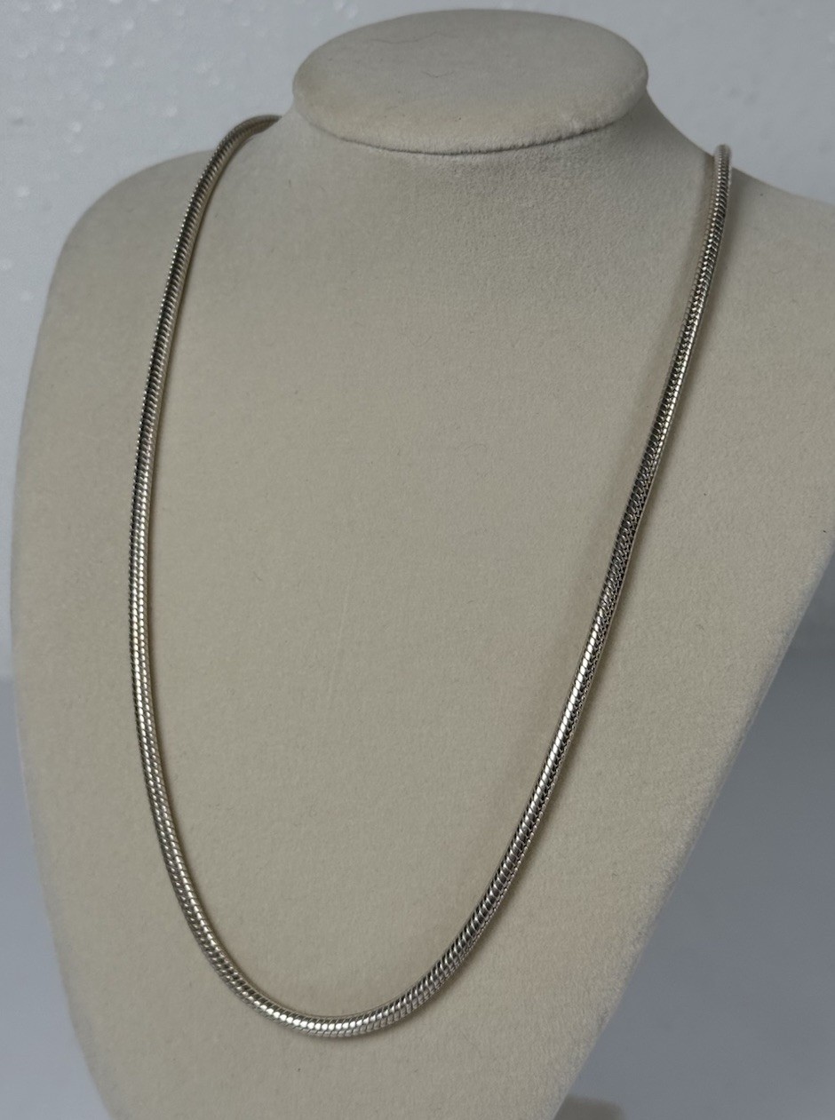 Sterling Silver 925 21.5” Necklace Snake Chain Classic 3mm