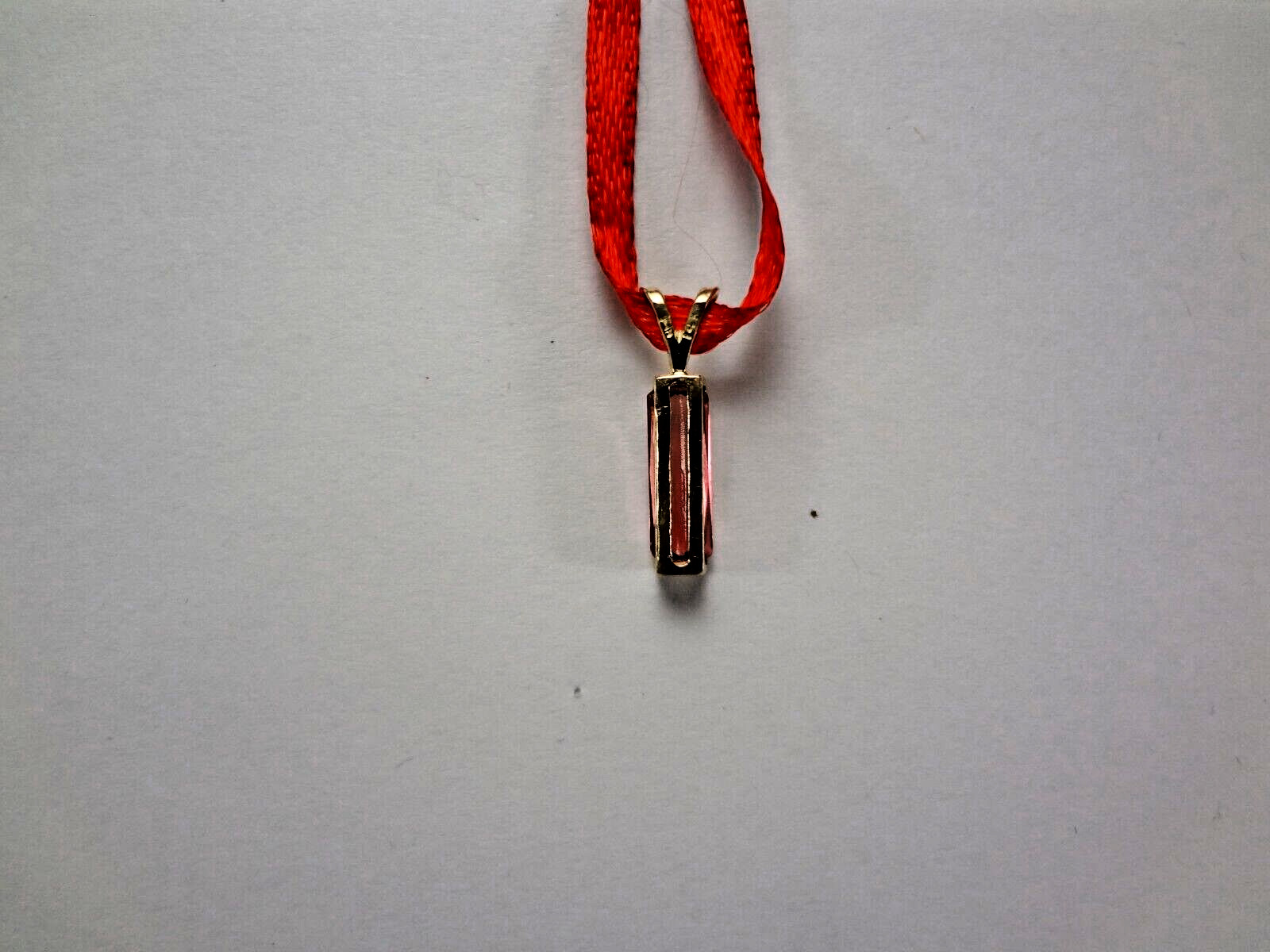 SOLID 14K GOLD – LOUPE CLEAN PINK TOURMALINE PENDANT CHARM – .91 GRAMS – E93