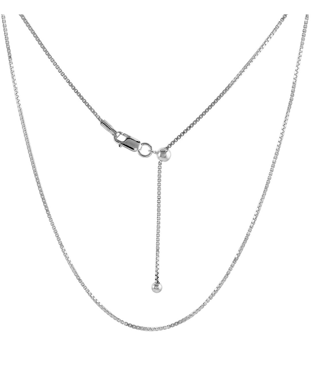 Italian Solid Sterling Silver Adjustable Chain Necklace 925 Silver Chain UNISEX